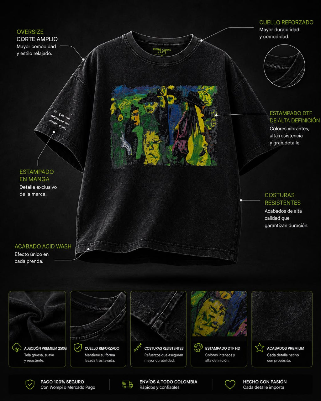 Multitudes Internas  Camiseta Oversize Premium 250G